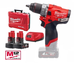 Máy khoan động lực Milwaukee M12 FPD-402C (Hộp nhựa, 02 Pin 12V 4Ah, Sạc M12-18 FC)